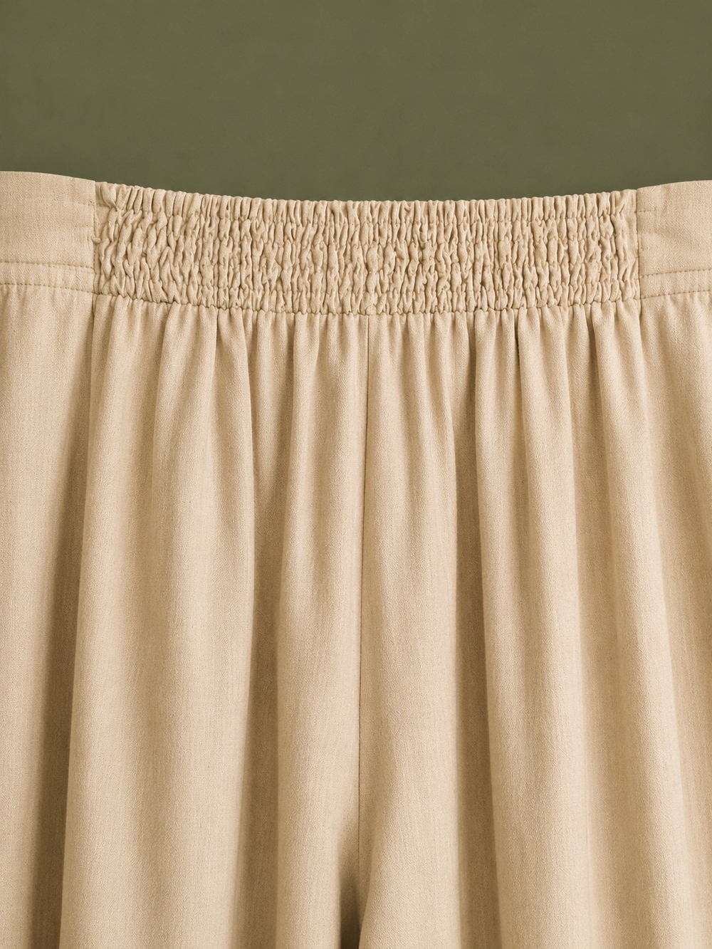 Oli & Hali XL Wide Leg Linen Blend Pants Boho High Rise Pull On Cream Beige Chic - Picture 6 of 13